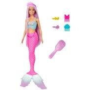 Barbie Mermaid Doll with 7-Inch-Long Pink Fantasy Hair and colourful Accessories for Styling Play like Headband and Barrettes