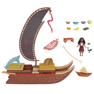 Disney Moana 2 Toys, Moana’s Adventure Canoe Playset with Floating Canoe, Moana Small Doll, 1 Character Friend, 6 Play Areas & 10 Accessories