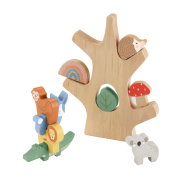 Fisher-Price Stacking Toy Wooden Balance Tree, 10 Wood Pieces for Developmental Play