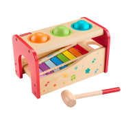 Fisher-Price Toddler Toy Wooden Pound & Tap Bench Xylophone Musical Activity, 6 Wood Pieces