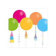 White Velvet & Colourful Balloons Greeting Card