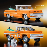 Mattel Brick Shop Hot Wheels Elite Series Building Set, Custom ’62 Chevy Pickup with 858 Pieces, Realistic Details and Custom Decals, Adult Collectors and Kids Ages 10+