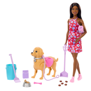 Barbie Walk & Potty Pup Toy Set, Includes Toy Dog that Walks & Goes Potty, Barbie “Brooklyn” Doll, Plus Pooper Scooper & Pet Accessories
