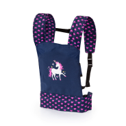 Bayer Deluxe Doll Carrier Unicorn Hearts Blue Pink