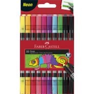 Faber-Castell 10 Double Ended Fibre Tip Pens Neon Colours