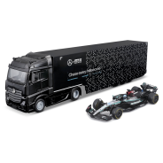 Burago 1:43 Mercedes-Benz Actros Petronas F1 Transporter Set