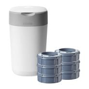 Tommee Tippee Sangenic Twist & Click Nappy Bin Starter Kit - Cotton White 