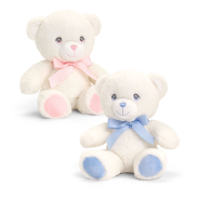 Keeleco Cream Teddy Bear with Ribbon 20cm - Assorted