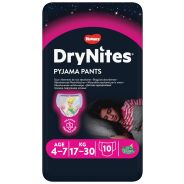 Huggies Dry Nites Pyjama Pants Size 4-7 Girls 10 EA