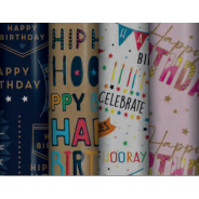  Happy Birthday Gift Wrap 3M Assorted 