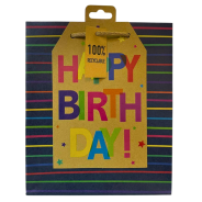 Medium Kraft Happy Birthday Gift bag & XL Gift Tag