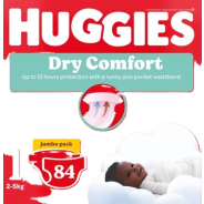 Huggies Dry Comfort Nappies Jumbo Pack Size 1 84 EA