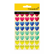 Tower Mixed Metallic Hearts Stickers