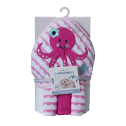 Snuggletime Hooded Towel with 3pk Facecloth Gift Set - Octopus 