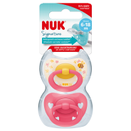 NUK Silicone Signature Soother (6-18 Months) Girl - 2 Pack