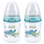NUK Temperature Control Bottles (0-6 Months) - 2 Pack 150ml Blue/Green
