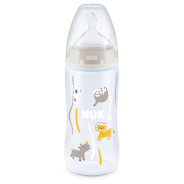 NUK First Choice Temperature Control Bottle Silicone Teat (0-6 Months) - 300ml Neutral 