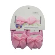PINK SHOE AND HEADBAND SET 6-12 MONTHS