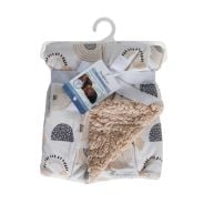 Snuggletime Mink Sherpa Blanket - Cream Circles - 76 x 76cm