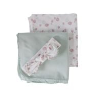 Swaddling Blankets and Headband Set 2 Pack