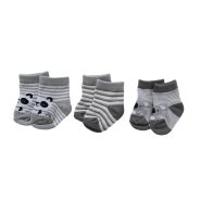 Snuggletime 3PK Socks - Grey - 0-6M