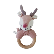 Back to Nature Wood Ring Rattle - Reindeer