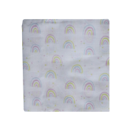 Snuggletime Cotton Muslin Receiver - Pink Rainbows - 120 x 120cm