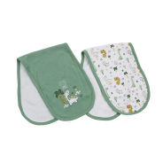 Snuggletime Burp Cloths 2PK - Sage Dino