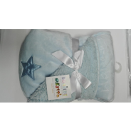 2ply embossed blanket-Blue star