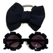 BRU Bow and Sunglasses Set Black