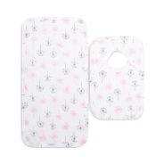 Bamboo Bib & Burp Cloth Set - Pink