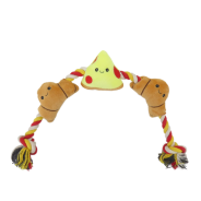 Smoochy Pet Pals Rope with Croissant and Pizza Pet Toy