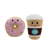 Smoochy Pet Pals Donut and Coffee Soft Pet Toy