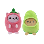 Smoochy Pet Pals Strawberry and Avocado Pet Toy 13cm 2 Pack 