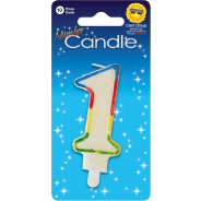 Rainbow Trim Candle Number 1