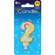 Rainbow Trim Candle Number 2