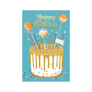 Turquoise Birthday Cake Greeting Card