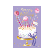 Lilac Birthday Cake Greeting Card