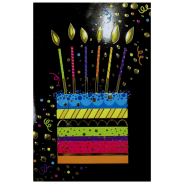 Greetings Card - Funky Birthday Cake Card