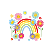 White Velvet Rainbow & Daisies Greeting Card