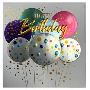 Card Group Birthday Card- Metallic Balloons 