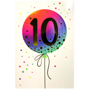 Birthday Card - 10 Years Old Balloon