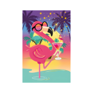 Sunset Flamingo Cocktail Greeting Card
