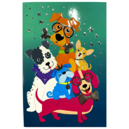Greetings Card - Colourful Dogs