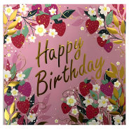 Greetings Card - Classy Strawberries Birthday Card