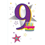 Happy Birthday Age 9 Greeting Card