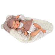 40cm Handmade Reborn Weighted Soft Body Doll Sandra; with Dummy; Dummy Holder; Blanket; Weighted Baby Roll