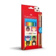 Faber-Castell 12 Hexagonal EcoPencils Plus 3 Bicolor-World Colours