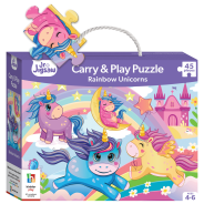 Junior Jigsaw Carry & Play Rainbow Unicorns