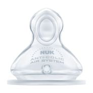 NUK First Choice Silicone Teat 0-6 months Medium Hole Formula  2 Pack 